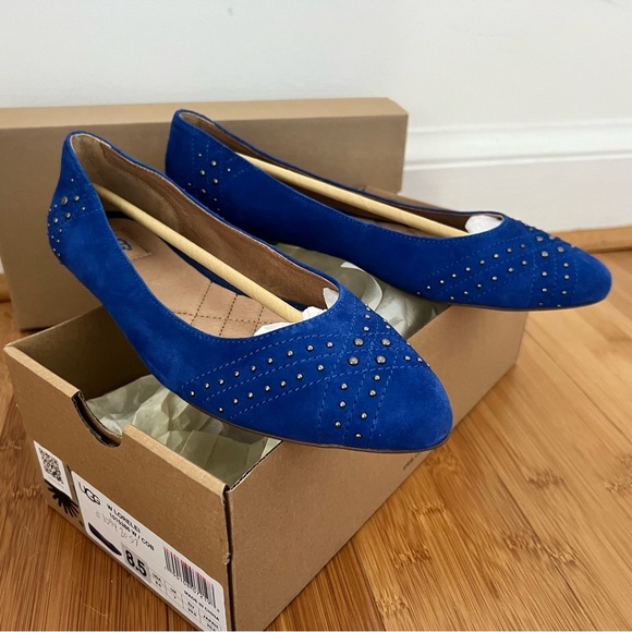 UGG Cobalt Blue Studded Suede Flats 8.5 BNIB - Picture 4 of 9